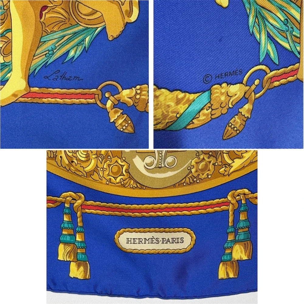 Hermes Paris Hommage a Charles Garnier Silk Scarf Blue Gold Bergdorf Goodman